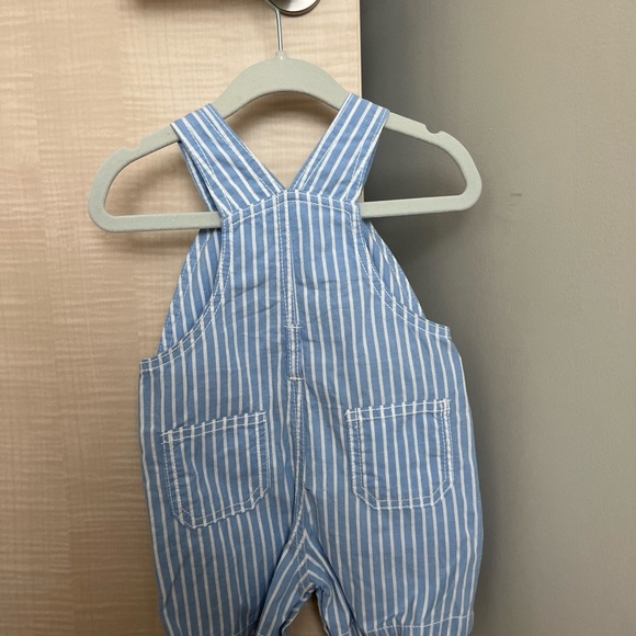 Blue Striped Kids Overalls - Picture 2 of 2